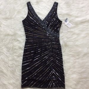 Sean couture • black sequined mini dress • large